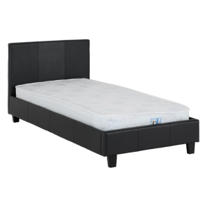 HCF Prado 3' Black Faux Leather Bed